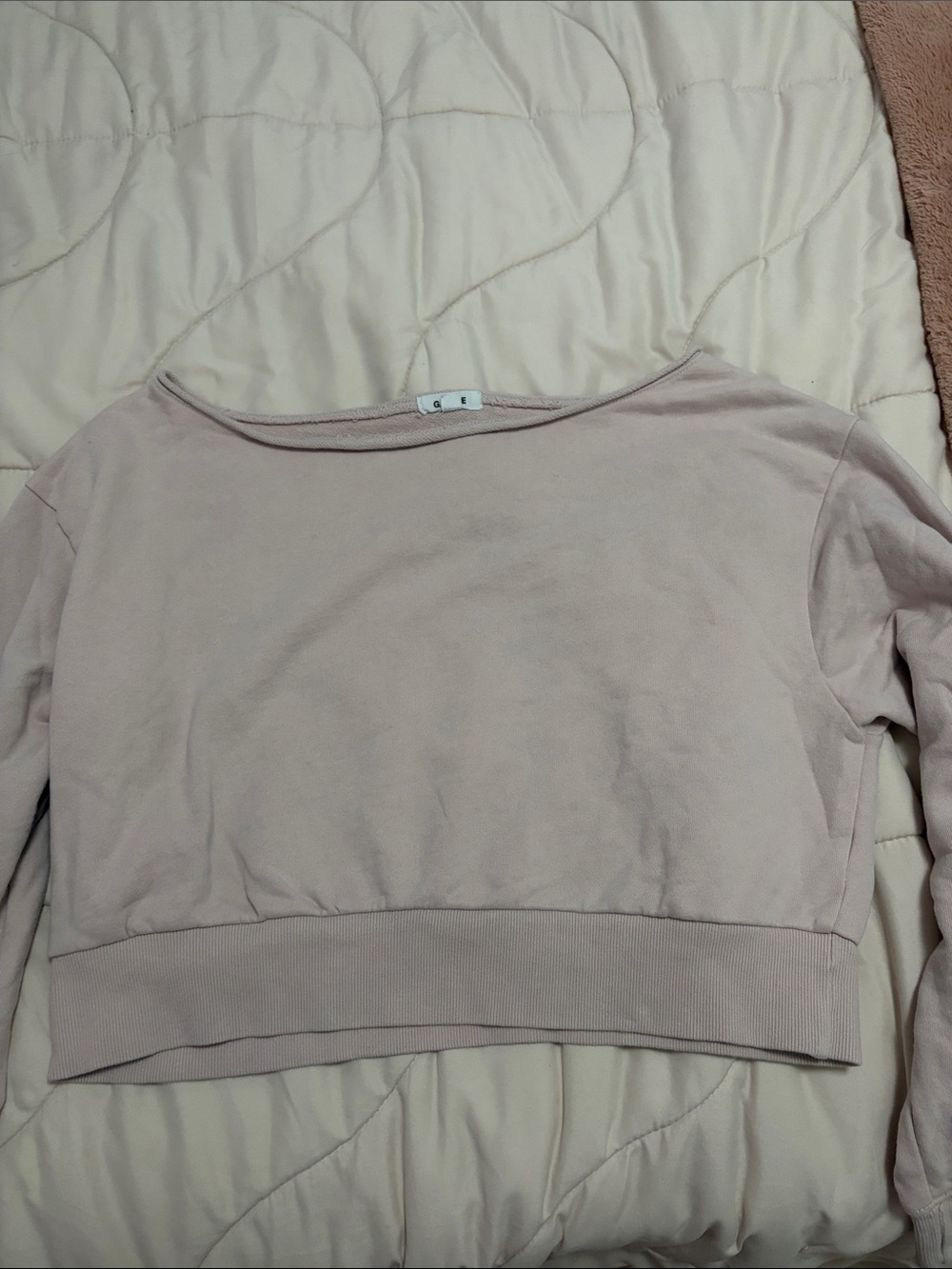Women’s Garage Cropped Off The Shoulder Sweatshirt - Blush